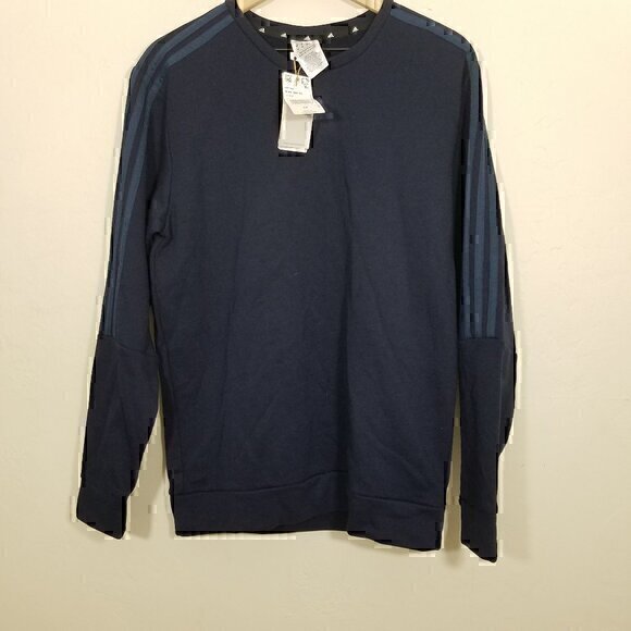 NWT Adidas Regular Fit Sweatshirt Long Sleeve Pullover Blue Size M - Picture 1 of 6